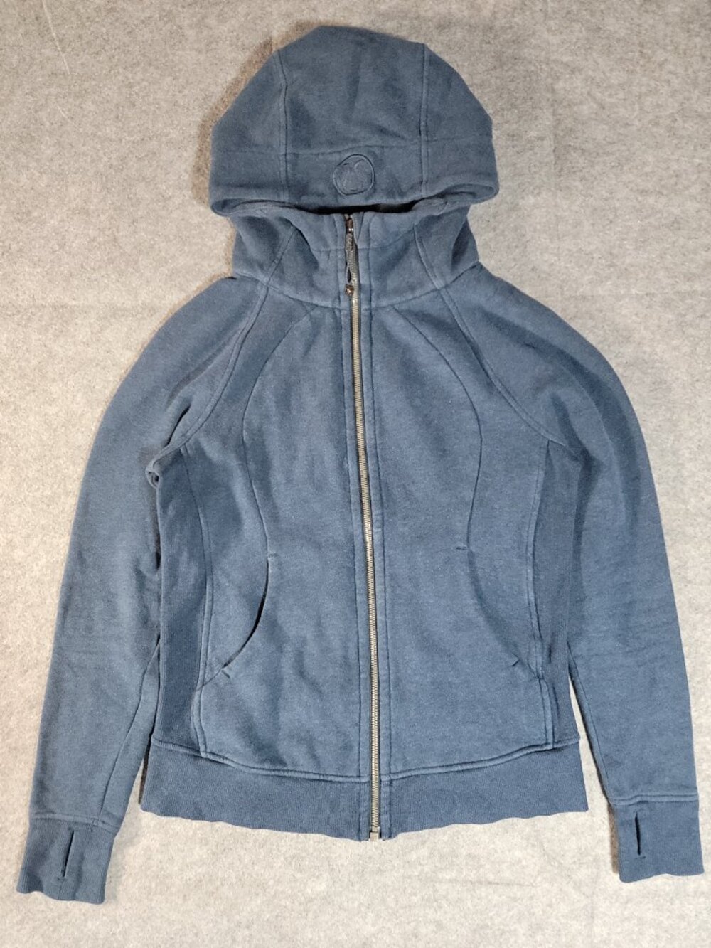 Lululemon Classic Full-Zip Scuba Hoodie Thumbholes Dark Blue Size 6 / Small
